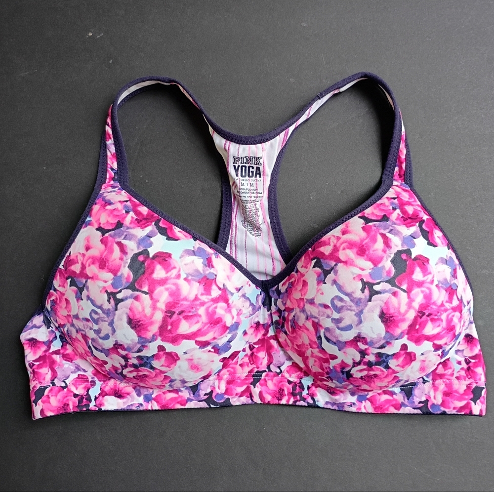 Victoria's Secret PINK Yoga Floral Padded Sports Bra Medium